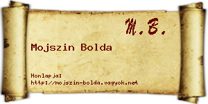 Mojszin Bolda névjegykártya